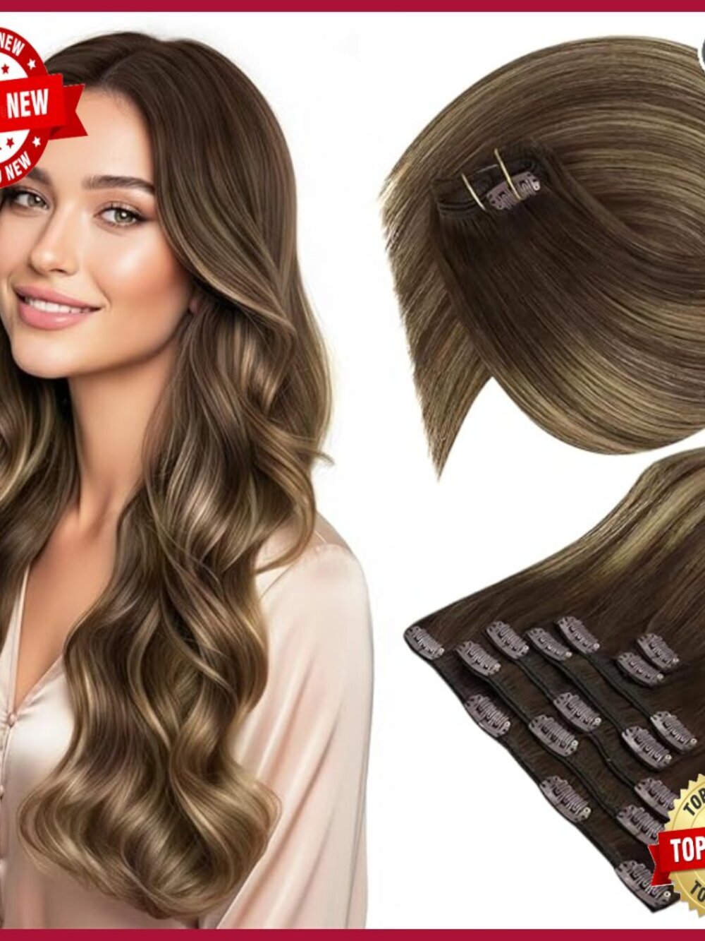 Human Hair Clip-In Extensions 18 Inch 120g Remy Hair Professional Quality